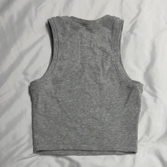 Gray Ribbed Tank Top - Picture 2 of 3